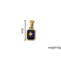 Gold rectangular stainless steel birthstone pendant with blue zircon and star detail - September-Star Rectangular Pendant (Deep Blue)