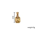 Golden December birthstone pendant with yellow rectangle zircon and star detail - November-Star Rectangular Pendant (Amber)