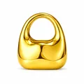 Poliertes goldene Acryl-Handtasche mit glatter skulpturaler Form und Spiegeleffekt - Gold