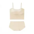 Dettaglio del set di lingerie senza cuciture con spalline sottili e imbottiture - M / Pelle Albicocca