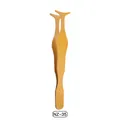 Applicatore ciglia finte dorato in acciaio inossidabile con finitura opaca e punta curva - Oro (NZ-35)