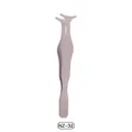 Applicatore per ciglia finte in acciaio rosa opaco modello NZ-32 per un'applicazione precisa - Argento (NZ-32)