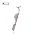 Applicatore ciglia NZ-12 in acciaio inossidabile opaco con punta curva ergonomica - NZ-12 / Argento