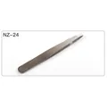 Matte stainless steel flat-head eyelash tweezers NZ-24 for precision lash extension - NZ-24 / Silver