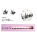 DIY clusterwimpers DIY-01 11mm zwart, dikke volume segmenten in roze verpakking - DIY-01 Stijl / Enkele Rij