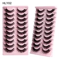 Premium ψεύτικες βλεφαρίδες faux mink fox-style cat eye HLY02 πυκνές σετ 10 ζευγάρια - Ογκώδες Στυλ (HLY02)