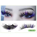 Dramatic 25mm purple glitter mink eyelashes for stage makeup and party style - Purple Glitter (Mink20)