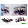 Dramatic 25mm pink glitter mink eyelashes style Mink 22 with 3D volume and gold sequins - Pink Gold Sequins (Mink22)
