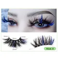 25mm blue glitter mink lashes with 18-25mm length for dramatic stage makeup - Blue Silver Glitter (Mink25)