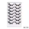 7-pack voluminous faux mink eyelashes with 3D curl and crisscross style in model MY-718 - Cross Dense Style (MY-718)