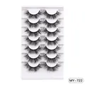 MY-722 set of 7 pairs thick multi-layered faux mink eyelashes in white display tray - 3D Volume Style (MY-722)