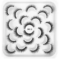 14 pairs of fluffy 8D faux mink eyelashes in style MC-2 with voluminous layered finish - Long Fluffy Style (MC-2)