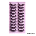 Pack de 10 pares de pestañas postizas 3D voluminosas con base rosa modelo 10D25 - Rosa-10d25
