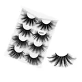 Ciglia finte 6D da 25mm in fibra sintetica modello 6DX03 con volume naturale incrociato - Set Da 4 Pezzi 6dx03