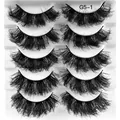 Dramatic 8D fluffy faux mink eyelashes in style G5-1, voluminous 5-pair set - Thick Multilayer Crossover Style (G5-1)