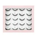 20 pairs of voluminous black false eyelashes in a minimalist pink window display box - Simple Fresh Style (MY1015)