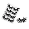 Dramatic 25mm 6D synthetic false eyelashes in a 5-pair bulk tray pack, style 60X07 - 4 Pairs Of 6dx07
