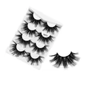 7 pairs of 25mm 6D synthetic fiber eyelashes in a natural thick and wispy style - Style 6DX12