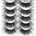 Dramatic 8D multi-layer fluffy false eyelashes set in style G5-4, 5 pairs pack - Thick Multilayer Crossover Curly Style (G5-4)
