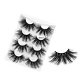 Dramatic 25mm 6D synthetic false eyelashes set in model 6DX15 with 4 pairs black fibers - 4 Pairs Of 6dx15