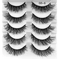 Lot de 5 paires de faux cils volumineux 8D denses style G5-6 croisé et touffu - Style Long Épais (G5-6)