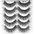 Faux cils 8D spectaculaires en lot de 5 paires, style croisé et épais modèle G5-8 - Style Épais Croisé Naturel (G5-8)