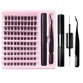 Professional DIY segmented false eyelash kit with glue and multi-functional tweezer set - DIY-SET-019
