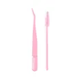 Roze DIY wimper toolset met professionele spoolie borstel en kamvormige pincet - Roze Pincet En Borstel Gereedschap Set