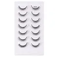 Set mit 7 Paaren dicker synthetischer falscher Wimpern Modell 7031 mit geschwungenem Finish - Abwechselnd Langer Lockiger Stil (7031)