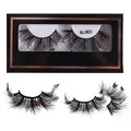 Faux cils d'Halloween avec breloques effrayantes dans un écrin de luxe noir et or - Style Lèvres et Crâne (MJJM23)