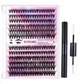 Kit de faux cils DIY avec plateau transparent et outil adhésif à double embout - 30D+40D Avec Colle Double Face Noire