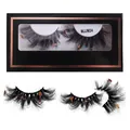 Faux cils d'Halloween avec breloques chapeau de sorcière et citrouille en boîte - Style Chapeau de Sorcière et Balai (MJJM24)