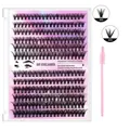 Kit d'extension de cils DIY avec grappes 30D et 40D et brosse goupillon rose - 30D+40D Avec Brosse Rose