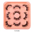 7-8 Paar dicke Faux-Nerz-Wimpern mit mehrschichtigem Volumen in rosa Schale - Dick Gehämmerter Stil (FLY5-009)