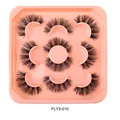 7er-Pack voluminöse künstliche Nerzwimpern mit dramatischem Schwung in Rosa - Strahlend Dicker Stil (FLY5-010)