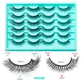 Dramatische 12 Paar 3D Nerzimitat-Wimpern in blauem Tray für kräftiges Augen-Makeup - Bühnenversion