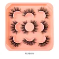 Dramatic multilayered faux mink eyelashes in style FLY5-015 with 7-pair set display - Ultra Voluminous Style (FLY5-015)