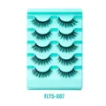 Cinque paia di ciglia finte in finto visone con motivo incrociato su vassoio blu - Stile FLY5-007 (FLY5-007)
