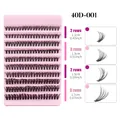 Set de faux cils 40D en 10 rangées avec longueurs de 11mm à 17mm en plateau rose - 40D-001