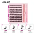 Kit d'extensions de faux cils 40D avec pince rose et colle à cils professionnelle - 40D-003