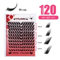 DIY cluster lash extension kit 120 clusters D curl 12-18mm mix in red floral tray - Cluster Eyelashes (DIY-SET-211)