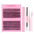 Kit d'extensions de cils DIY avec outils roses et grappes de faux cils en boîte - DIY-SET-031 Kit Rose / Rose