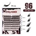 96 clusters DIY eyelash extensions kit with D curl 12-18mm length in a tray - Cluster Eyelashes (DIY-SET-212)