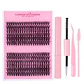Kit d'extension de cils DIY avec cils en faux vison, Bond & Seal et pince rose - DIY-SET-032 Kit Rose / Rose