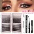 640 pcs DIY cluster lashes kit with 30D to 60D density and tools by CMAYOME - Large Capacity Series 1 Black Remover Combo
