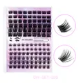 DIY Cluster-Wimpernverlängerungs-Set mit lila Hintergrund und mehreren Wimpernreihen - Feiner Segmentierter Stil (DIY-SET-025)