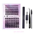 DIY Wimpernverlängerung Set mit Kleber Pinzette und Bürste Modell DIY-SET-024 - Schwarzer Werkzeugsammlung Stil (DIY-SET-024)