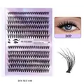 Kit d'extension de cils DIY 30P fibres noires ensemble de faux cils dans boîte violette - 30P Plateau Unique (DIY-SET-048)
