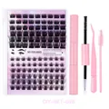 DIY Segment Wimpernverlängerung Set mit 12 Reihen und rosa Werkzeug-Zubehör - Rosa Werkzeugsammlung Stil (DIY-SET-025)