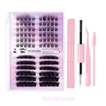 Komplettes DIY-Wimpernset mit Segmenten, rosa Pinzette und doppelseitigem Wimpernkleber - Rosa Werkzeugsammlung Stil (DIY-SET-026)